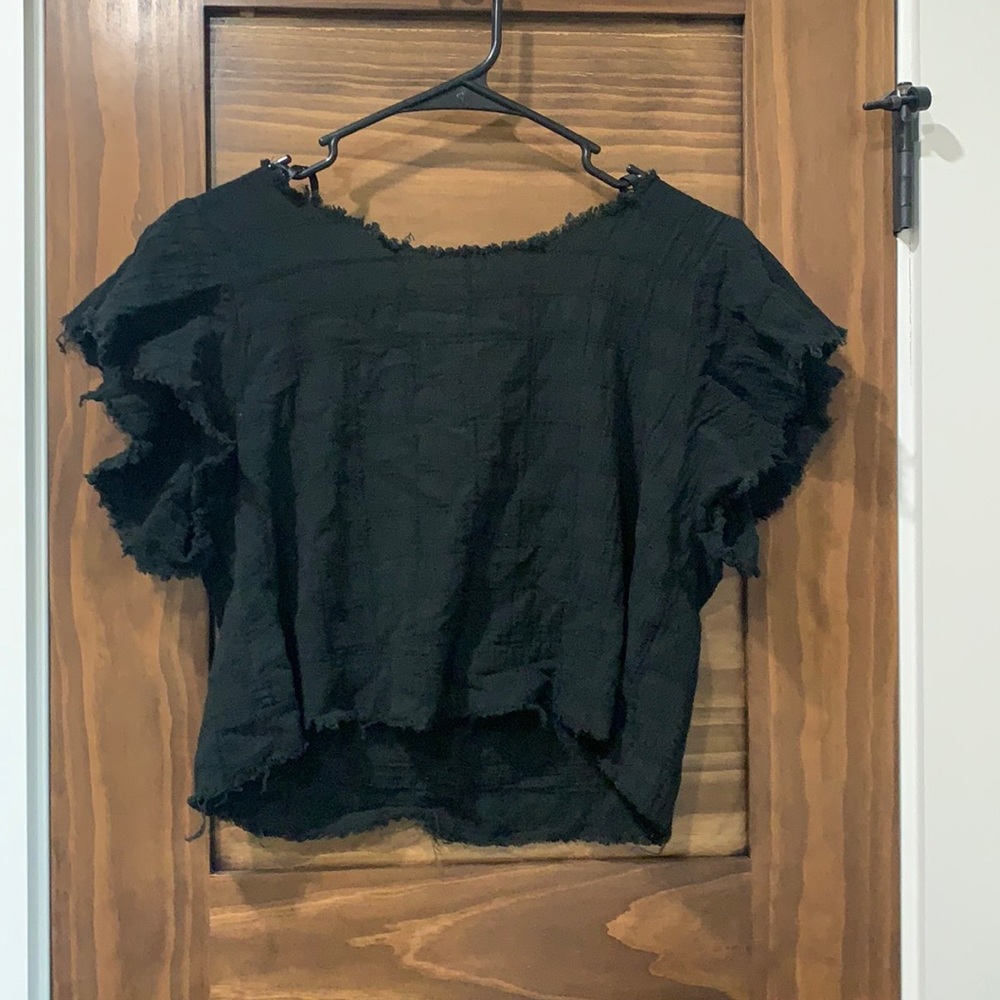 Black Cropped Blouse